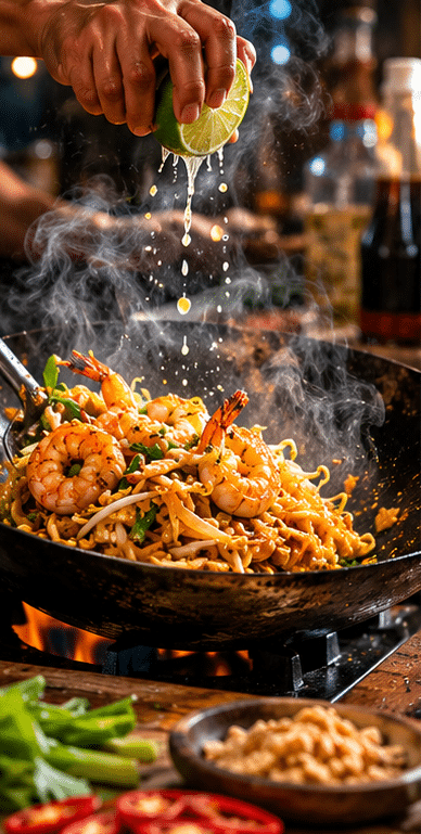 pad thaï crevettes maison recette thaïlandaise authentique nouilles de riz