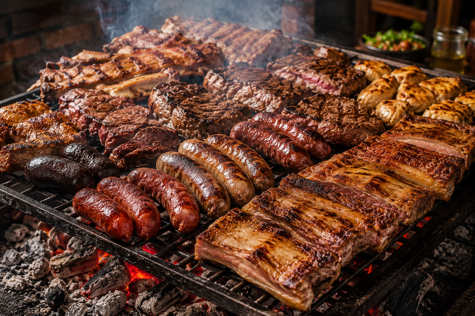 parillada argentine viandes grillées parilla braises fumantes