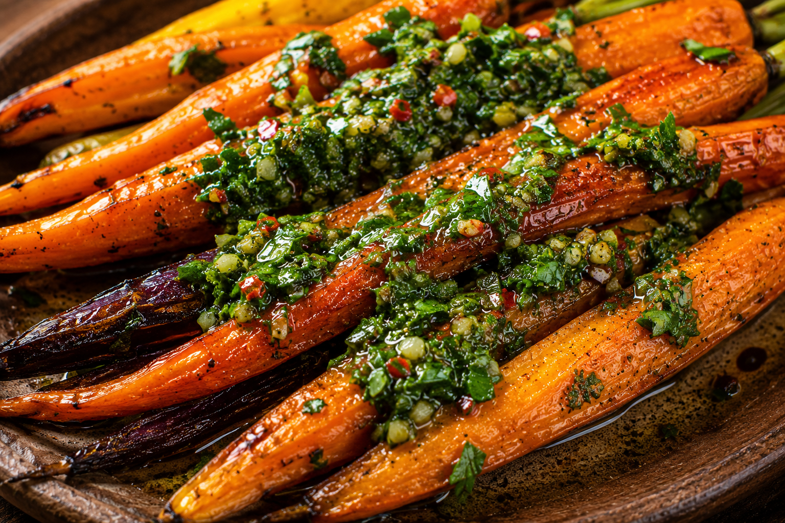 chimichurri argentin carottes rôties recette Amérique du Sud