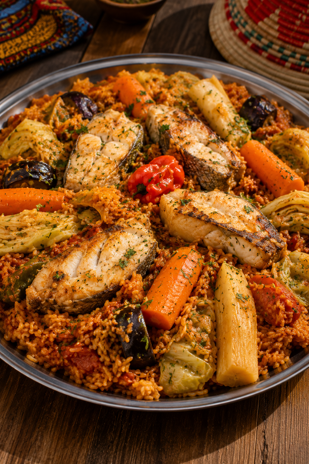 thiéboudienne sénégalais riz poisson légumes mijotés