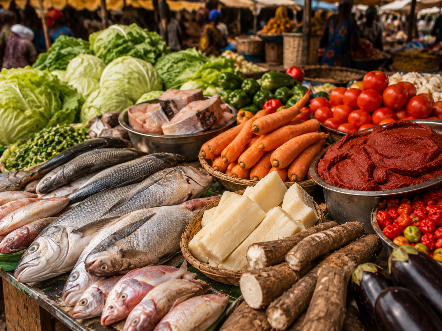 marché Dakar poisson légumes ingrédients thiéboudienne