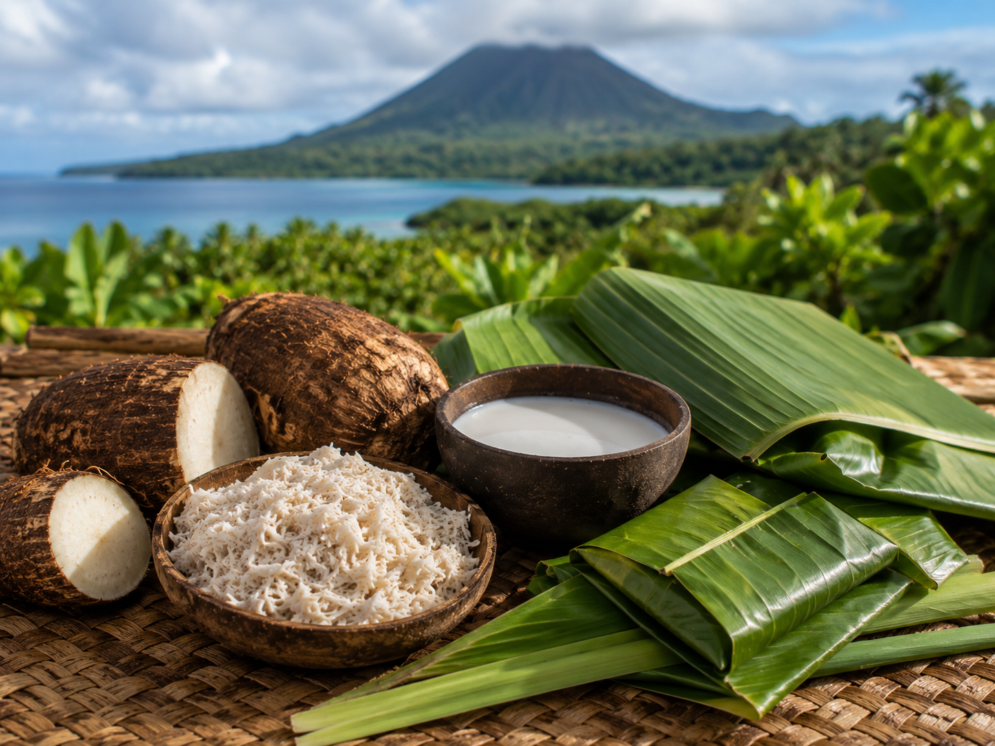 ingrédients lap lap vanuatais paysage Vanuatu igname taro