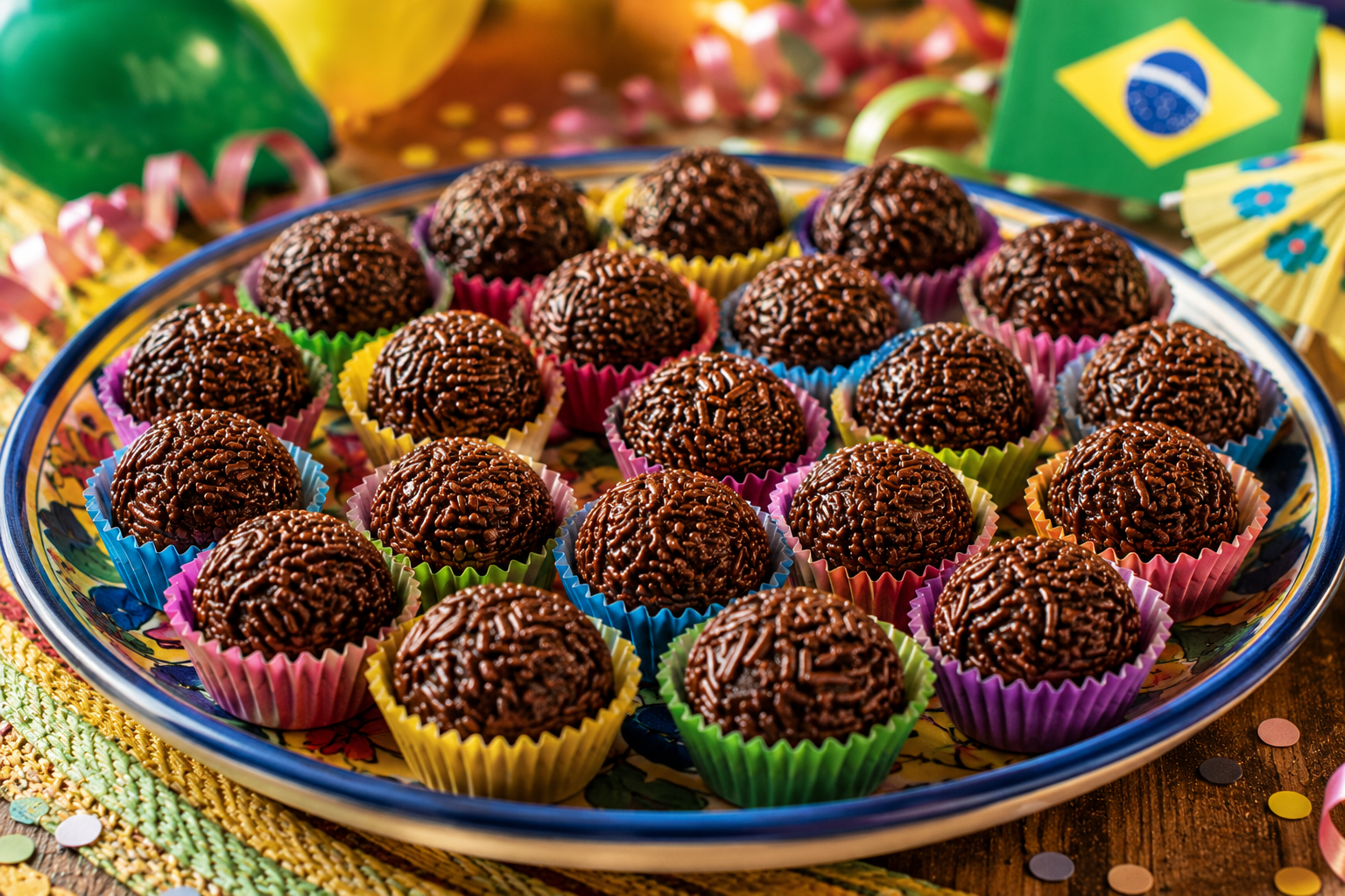 plateau brigadeiro fête anniversaire brésilienne colorée