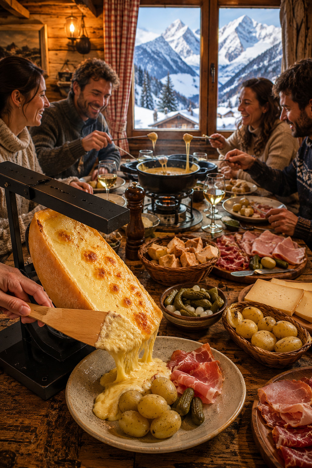 raclette fromage fondu doré pommes de terre Savoie