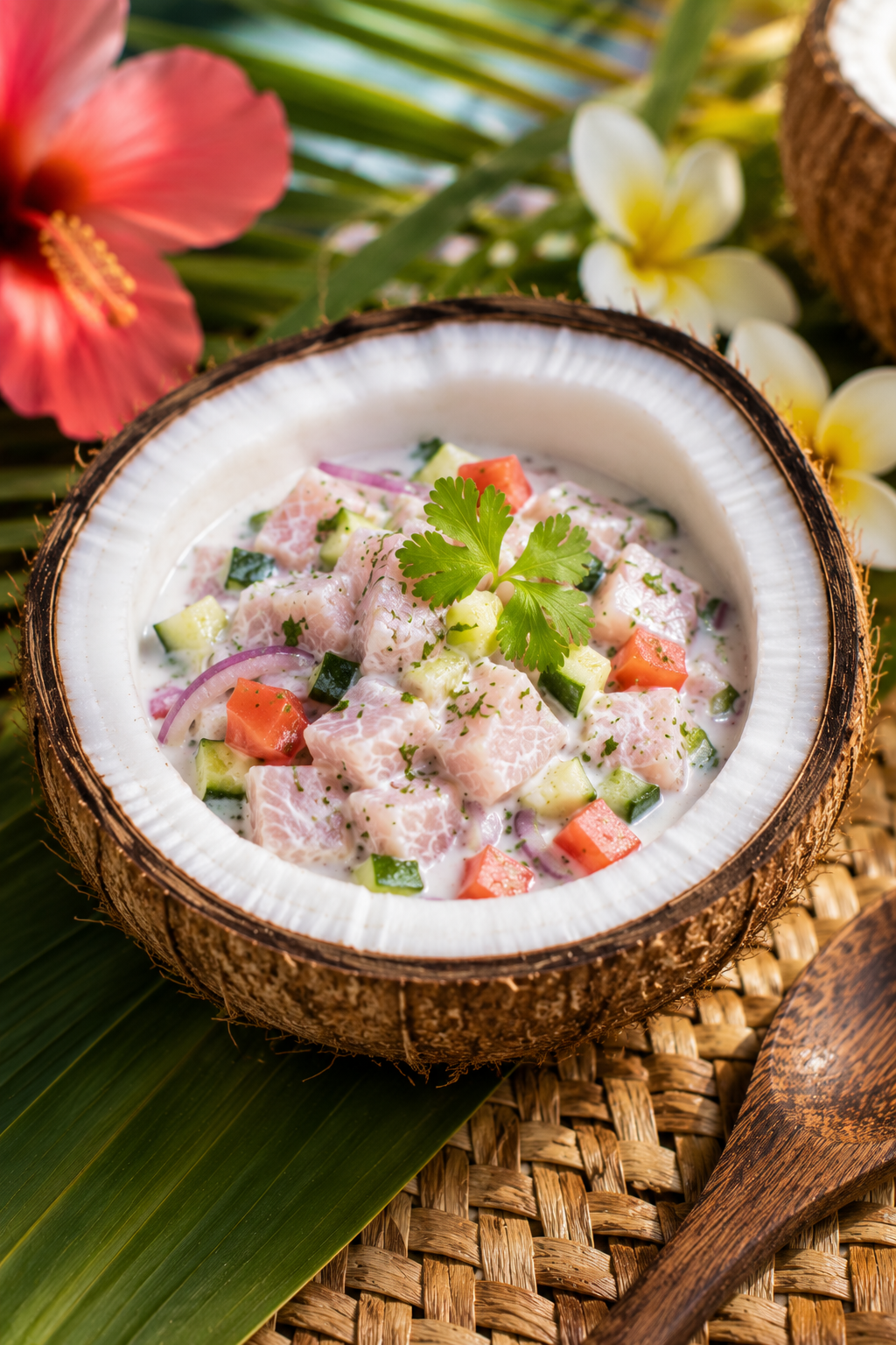 kokoda fidjien poisson cru lait de coco noix de coco citron vert