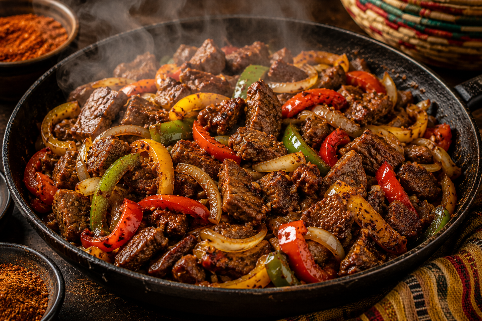 tibs bœuf éthiopien sauté oignons poivrons épicé