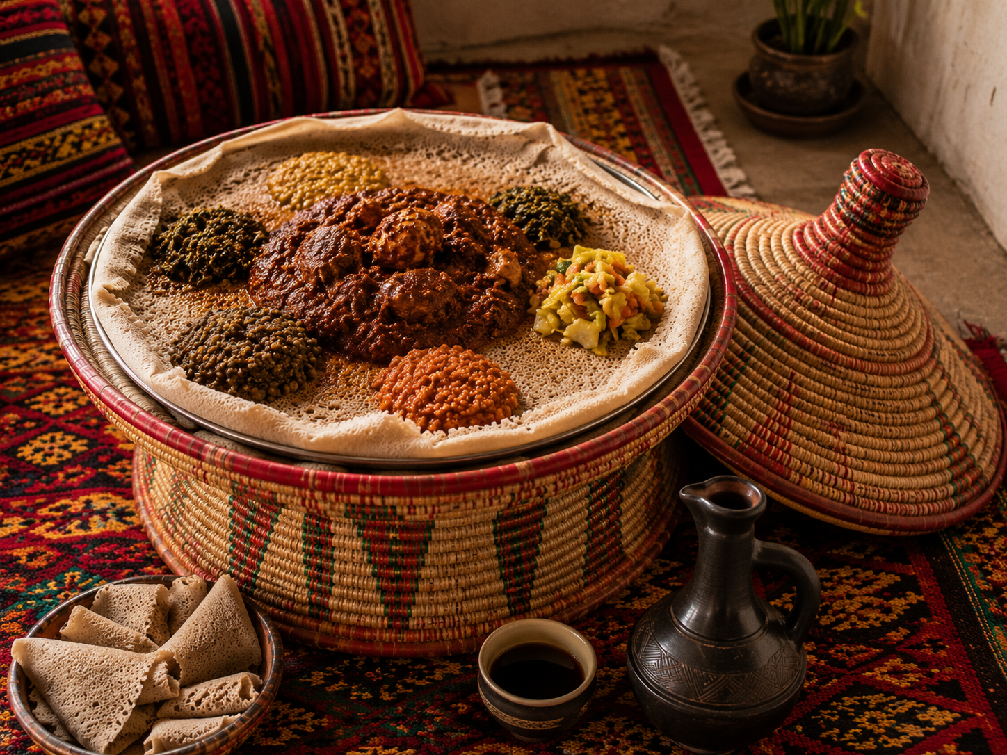 injera doro wot mesob panier tresse ethiopien culture traditionnelle