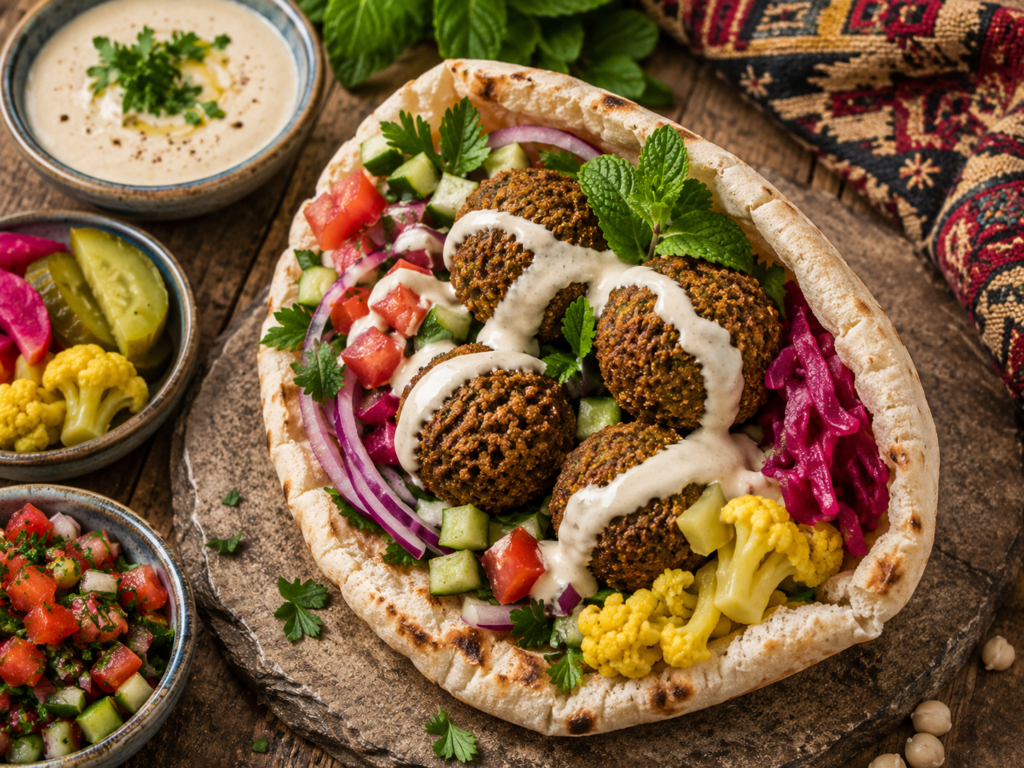 falafel pita tahini culture moyen-orient liban street food