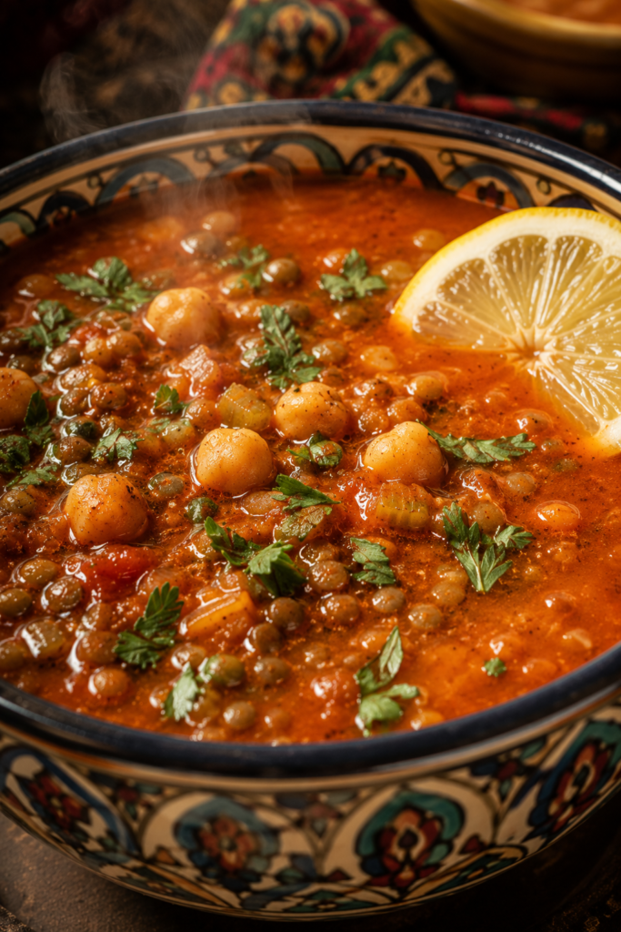 recette harira marocaine maison soupe tomates pois chiches lentilles coriandre