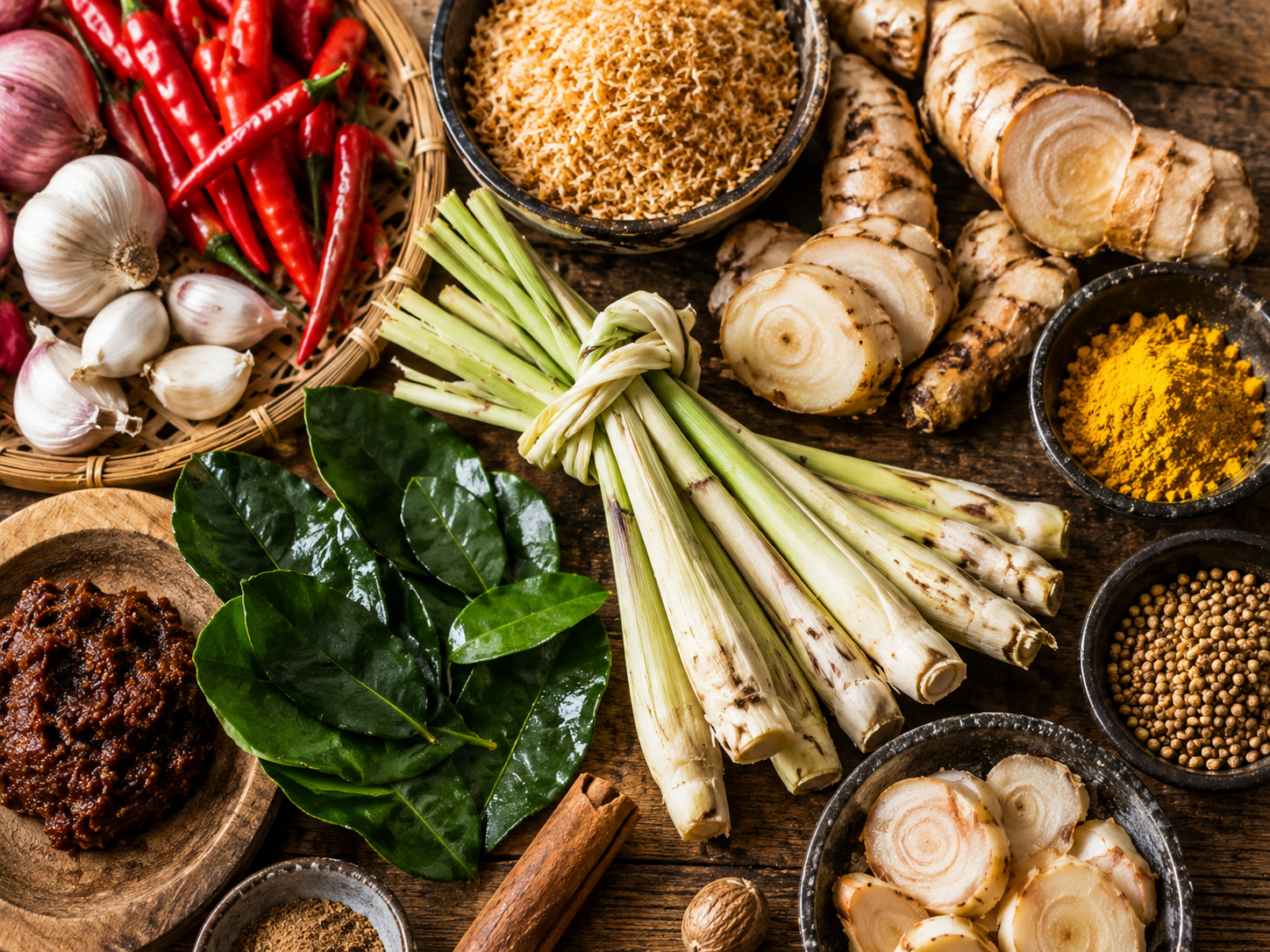 ingredients rendang boeuf epices citronnelle galanga indonesien