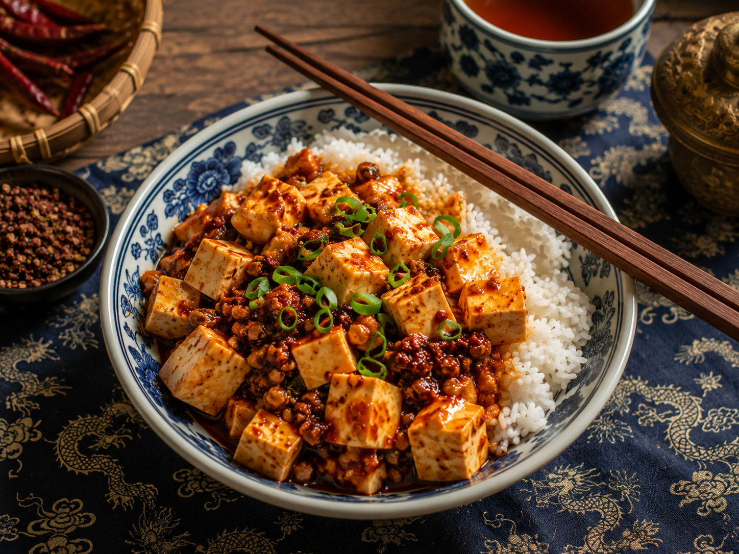 mapo tofu bol riz baguettes culture chinoise sichuan