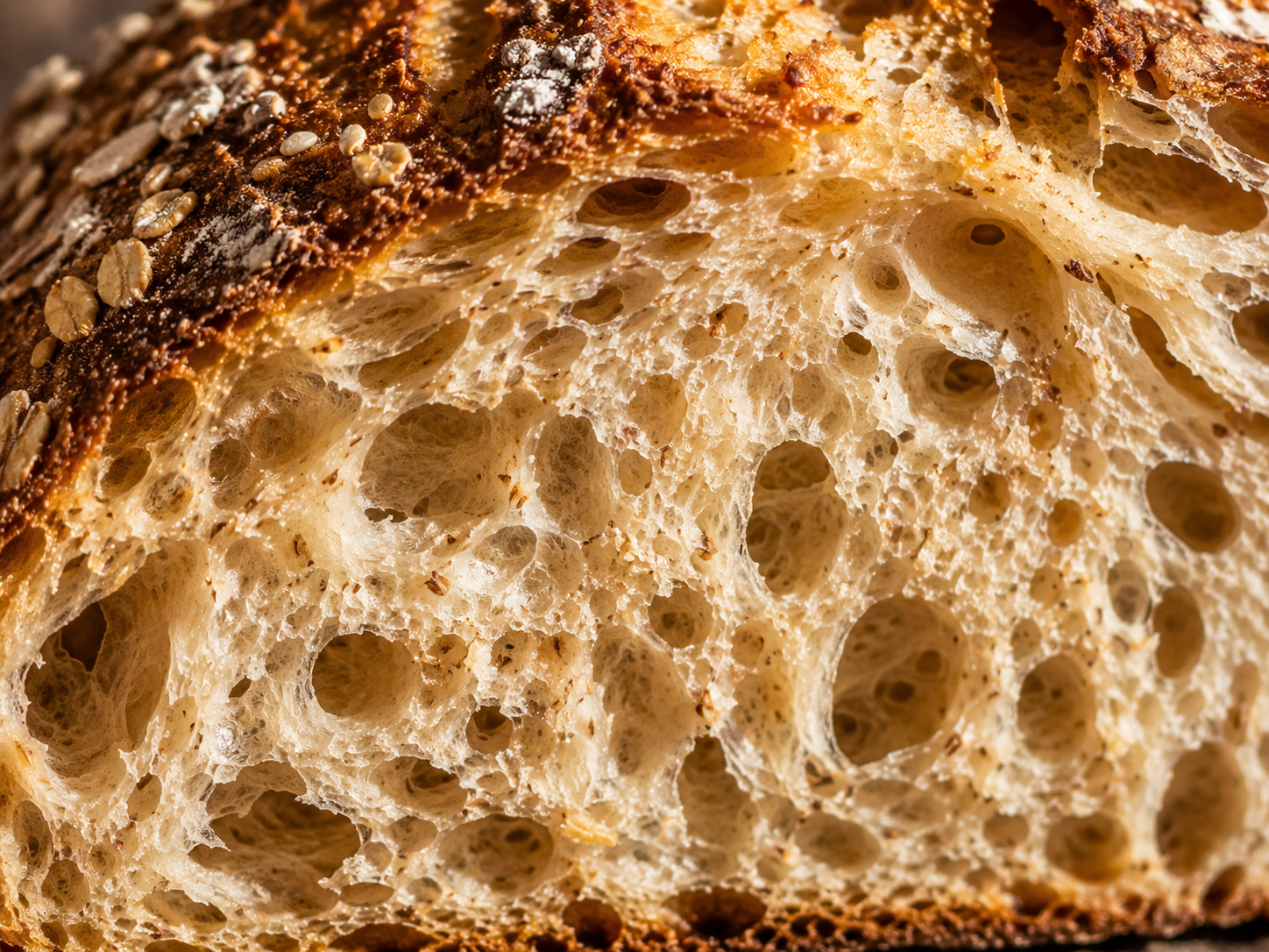 texture pain artisanal croûte mie alvéoles céréales naturel