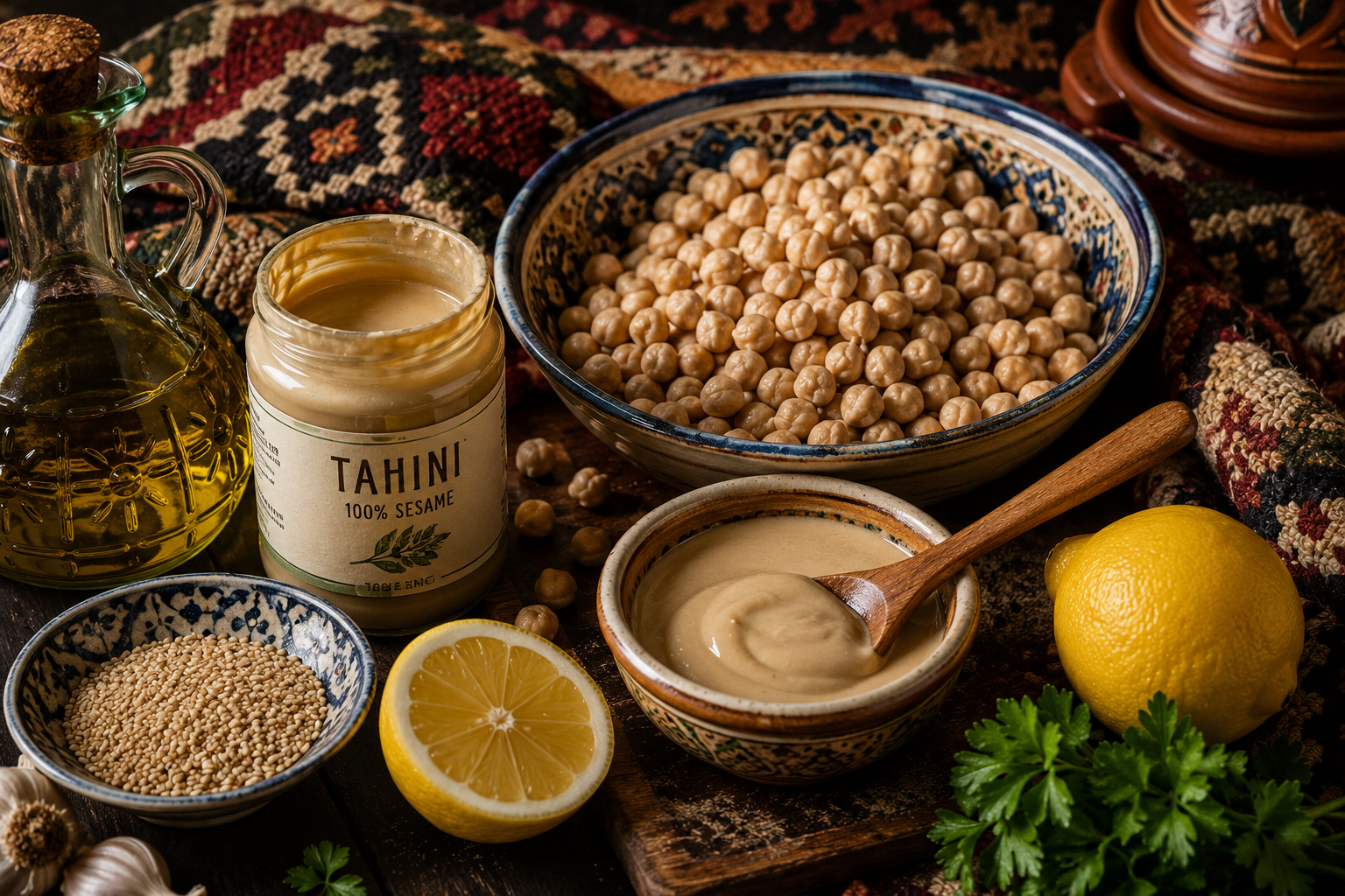 houmous recette libanaise ingrédients pois chiches tahini citron huile olive mezze orientaux