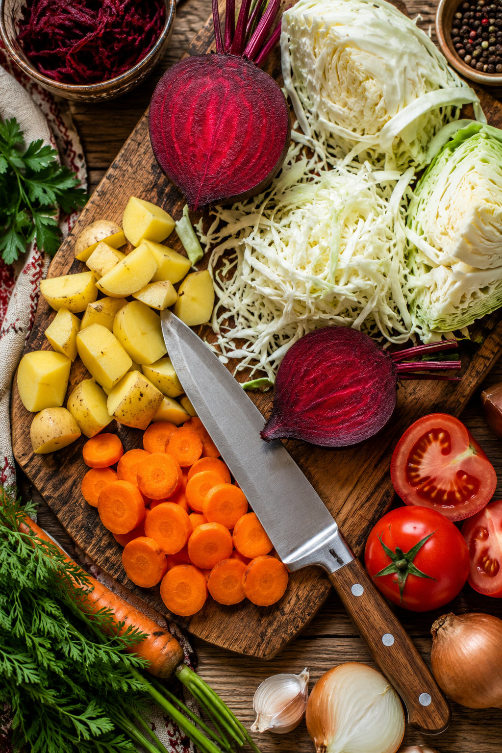 recette borsch ukrainien maison ingredients betteraves chou carottes preparation
