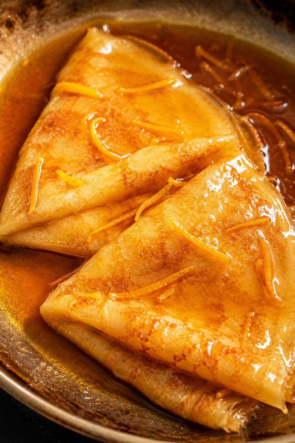 recette crepes suzette maison sauce orange beurre grand marnier doree