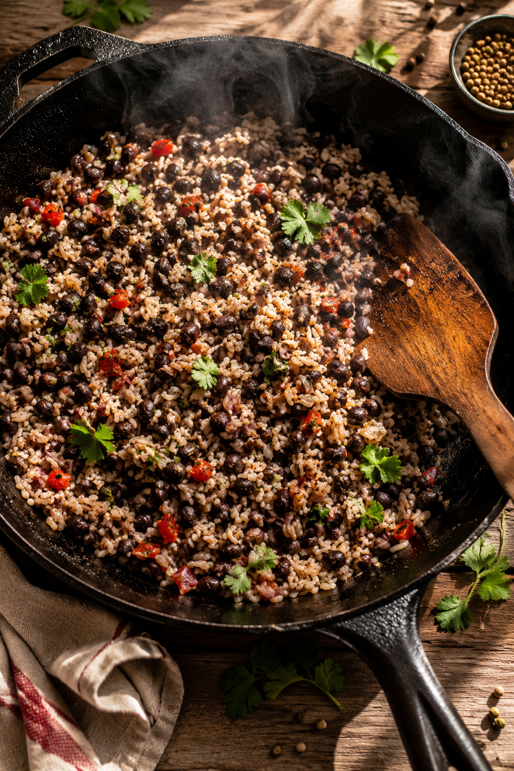recette gallo pinto costaricien riz haricots noirs poêle sauté