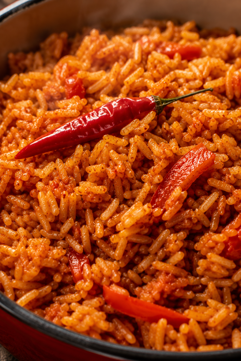 recette jollof rice nigerien rouge tomates piments riz parfume