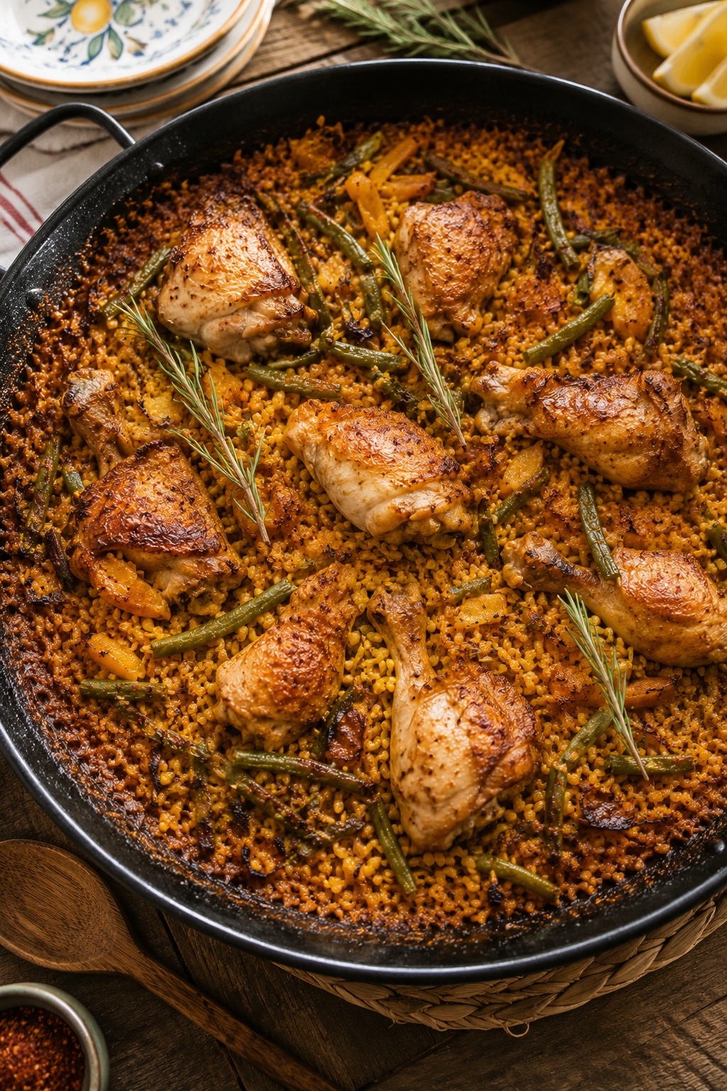 recette paella valenciana maison poulet lapin safran riz espagne valence