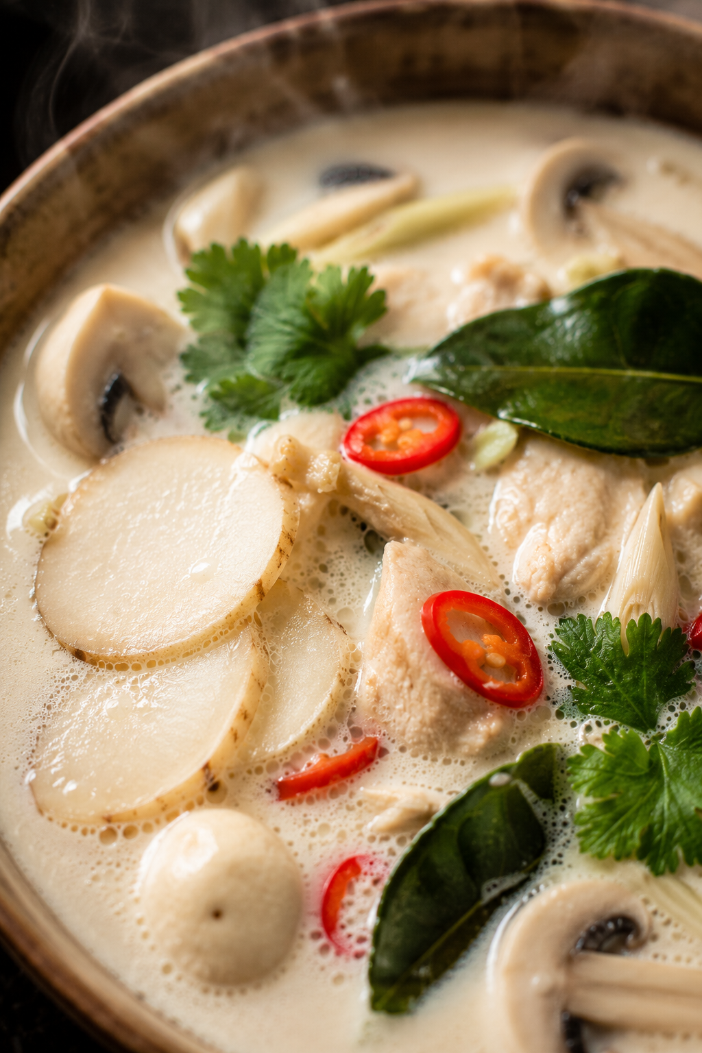 recette tom kha gai soupe lait coco galanga citronnelle champignons thai