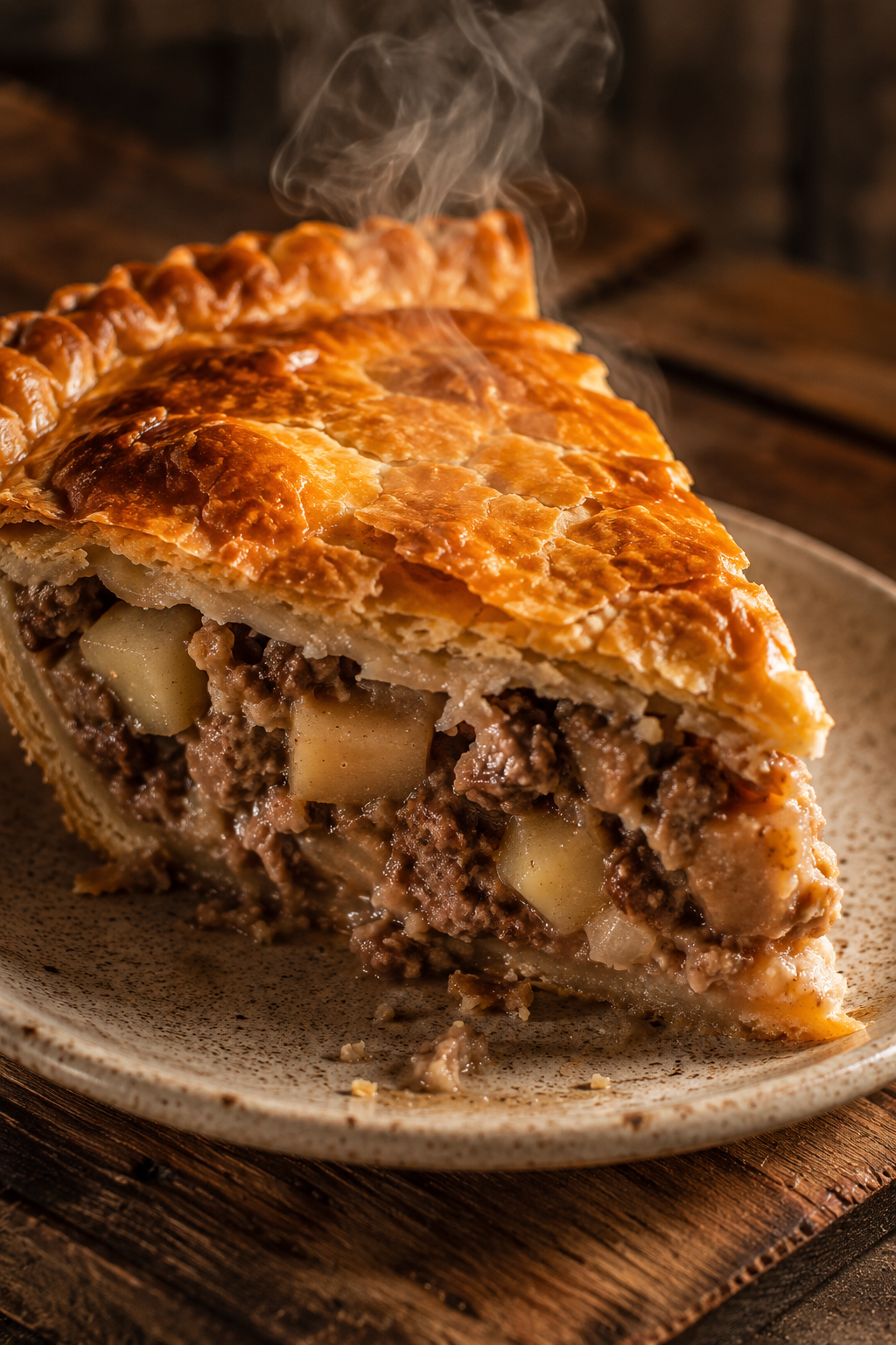 tourtiere quebecoise dorée au four pate de viande lac-saint-jean