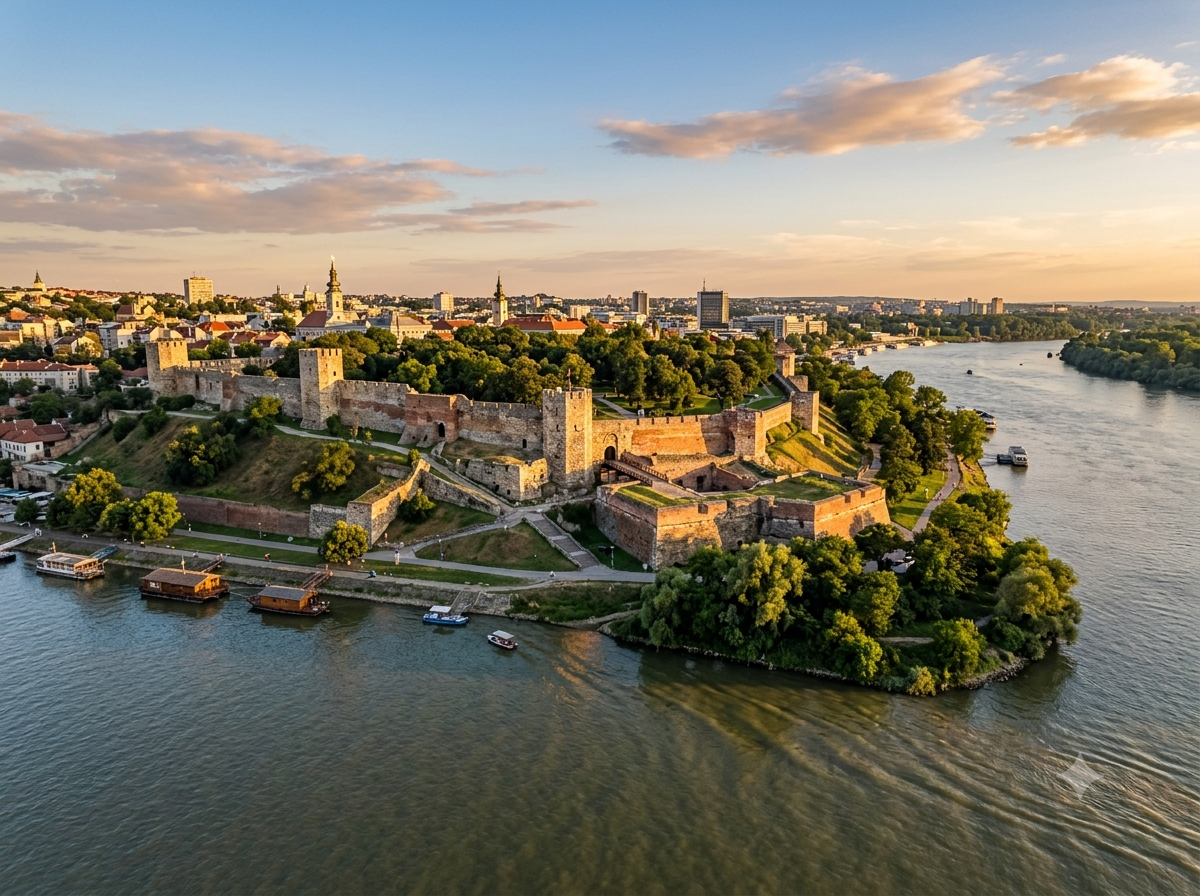 Forteresse de Belgrade au confluent de la Save et du Danube