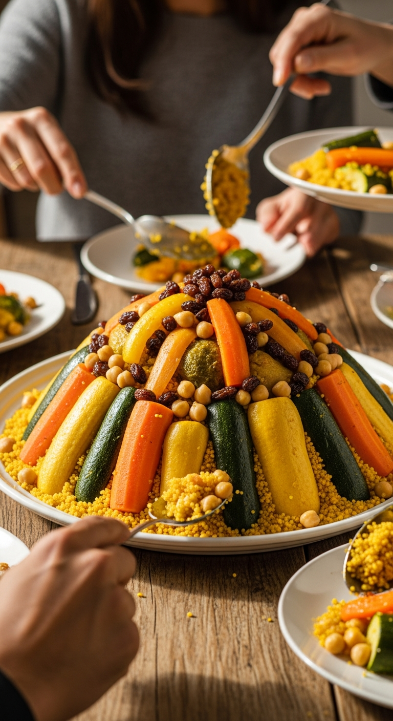 couscous vegetalien marocain sept legumes pois chiches couleurs genereux