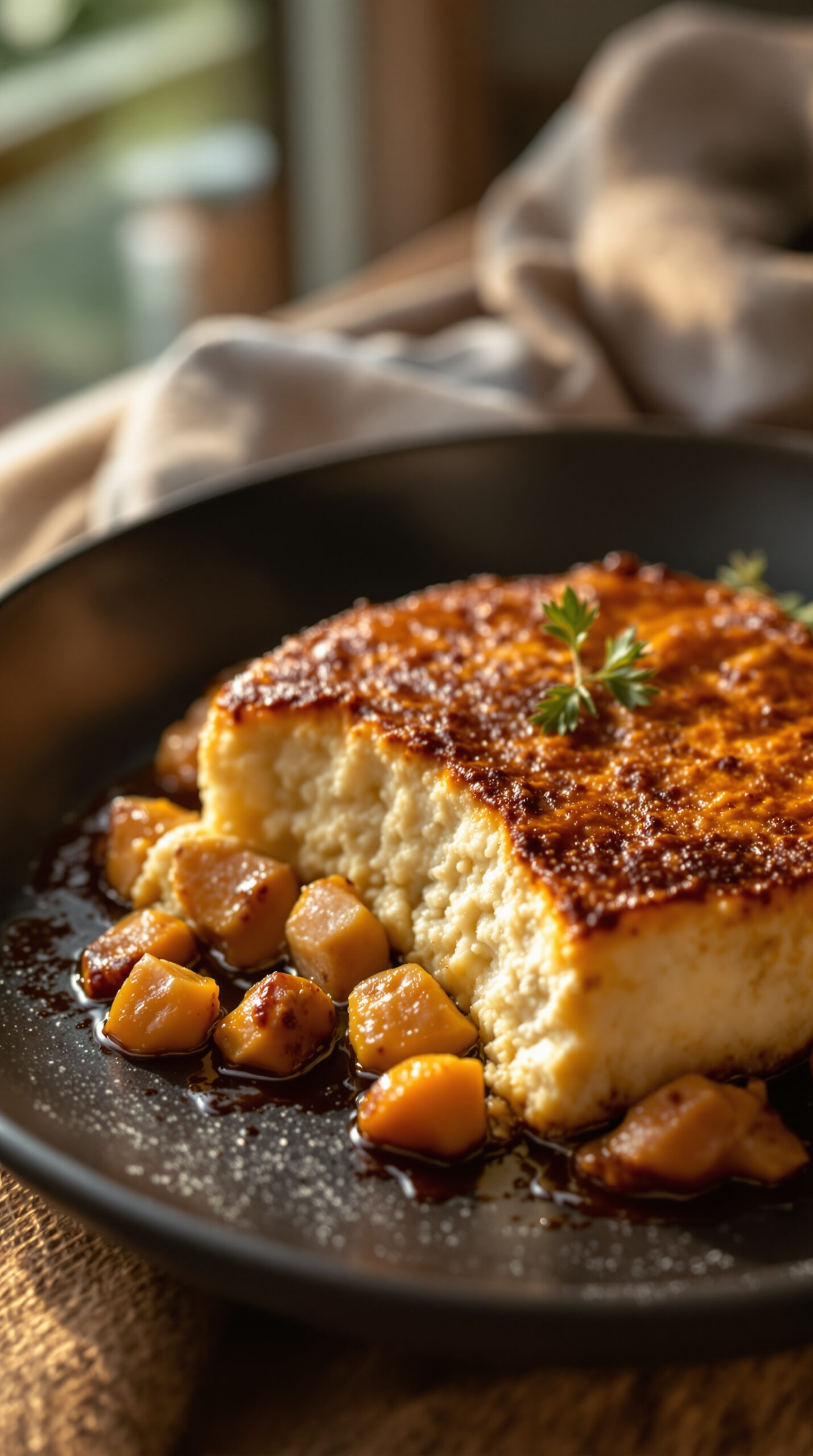 Mains versant une sauce crémeuse au yaourt et aux œufs sur des morceaux d'agneau