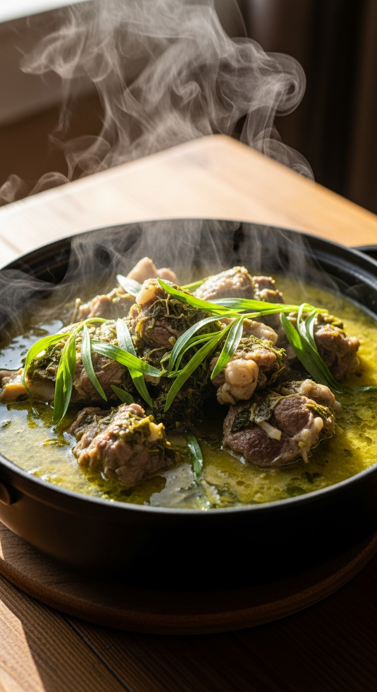 chakapuli georgien fumant cocotte bouillon vert pale estragon agneau