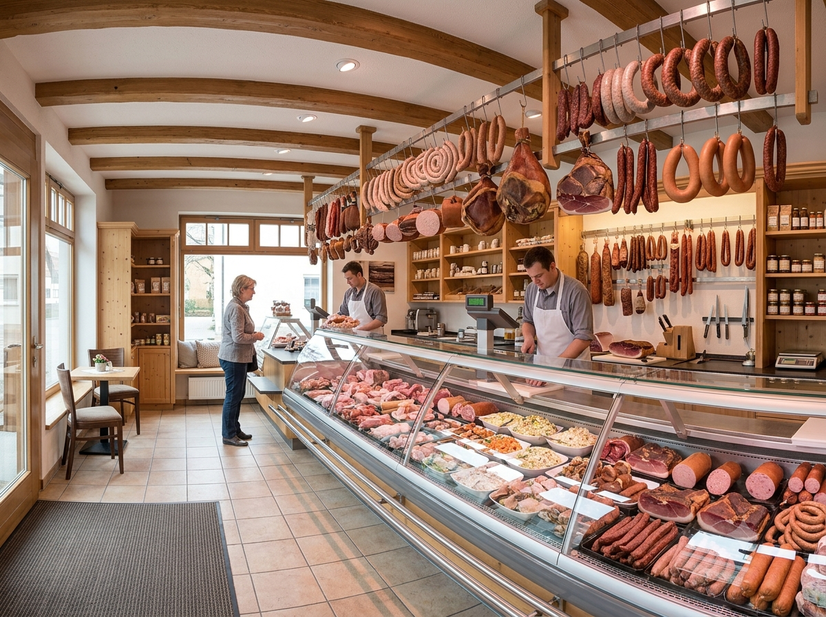 Charcuterie traditionnelle allemande avec produits régionaux