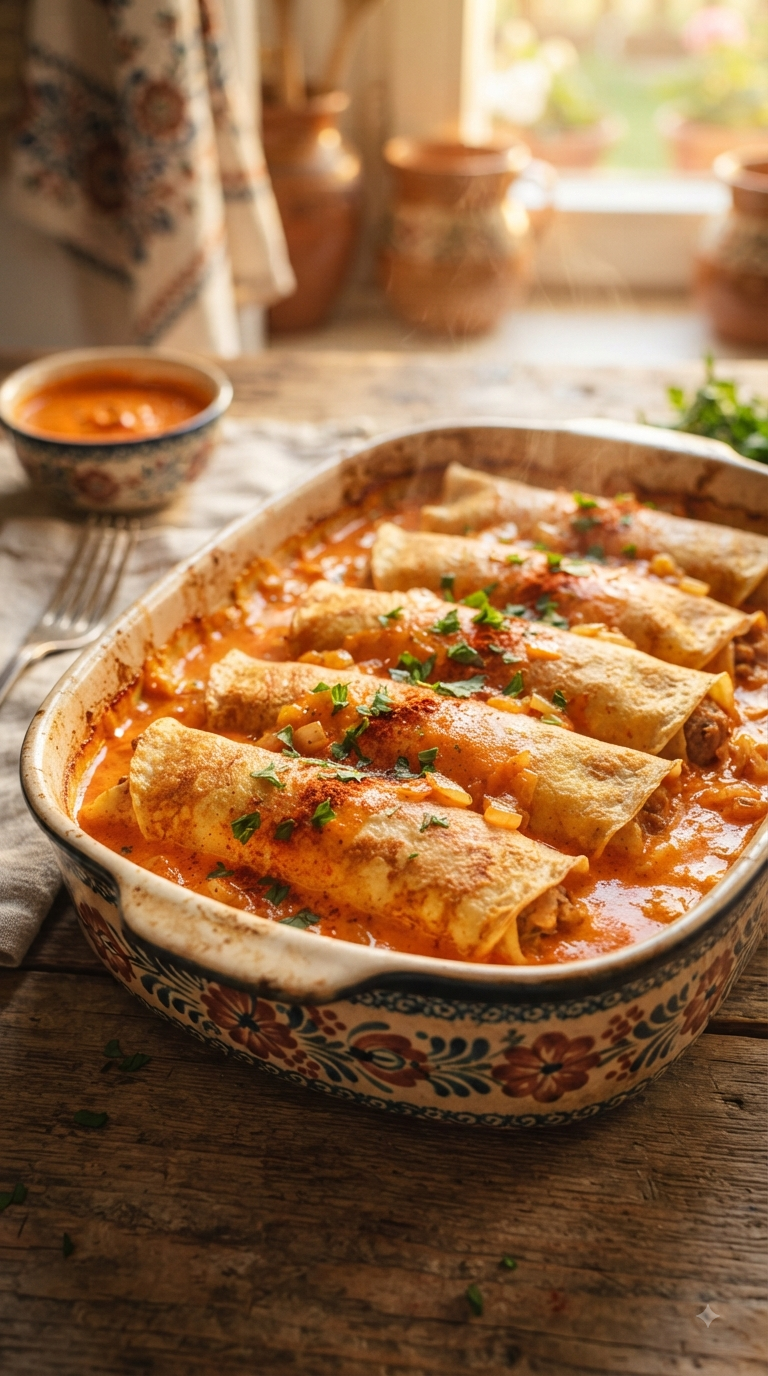 Crêpes Hortobágyi hongroises roulées et nappées de sauce à la crème sure