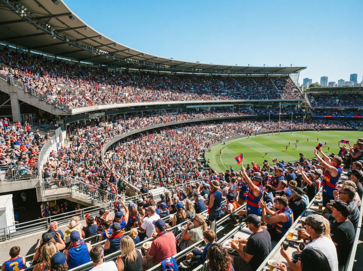 Gradins d’un match de sport australien en plein air
