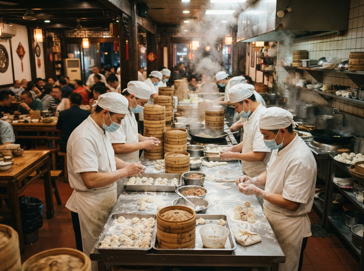 Restaurant traditionnel de Shanghai spécialisé en xiaolongbao