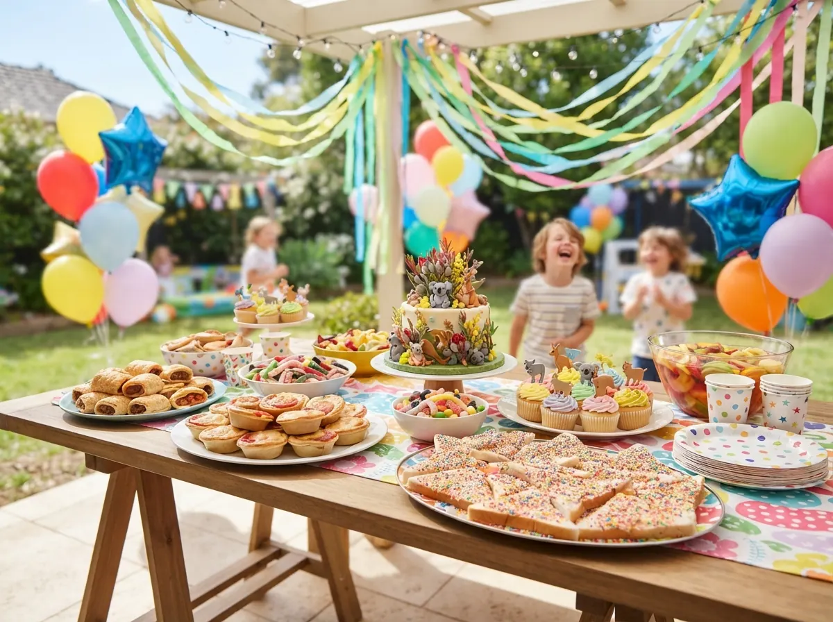 Fête d’anniversaire d’enfants australienne en plein air