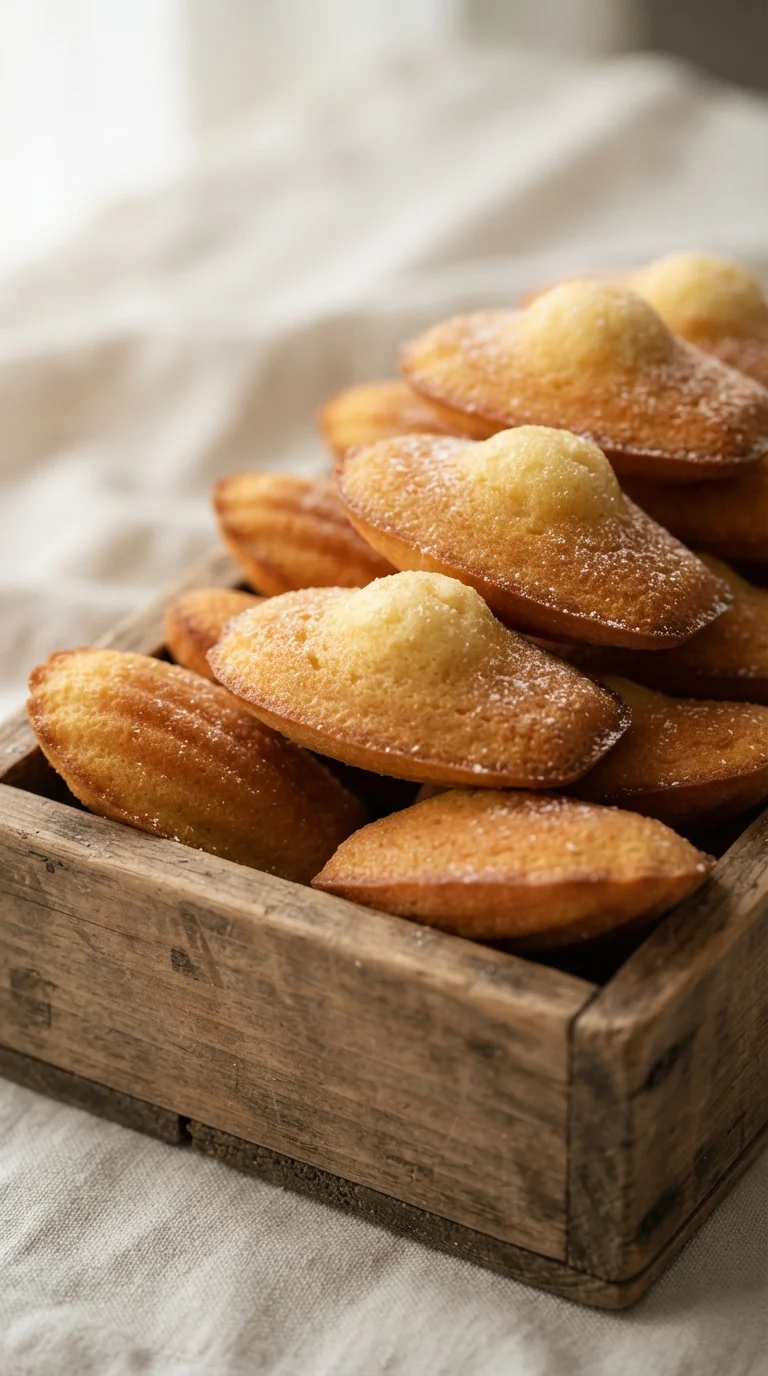 Gros plan sur madeleines de commercy lorraines, plat traditionnel de Lorraine