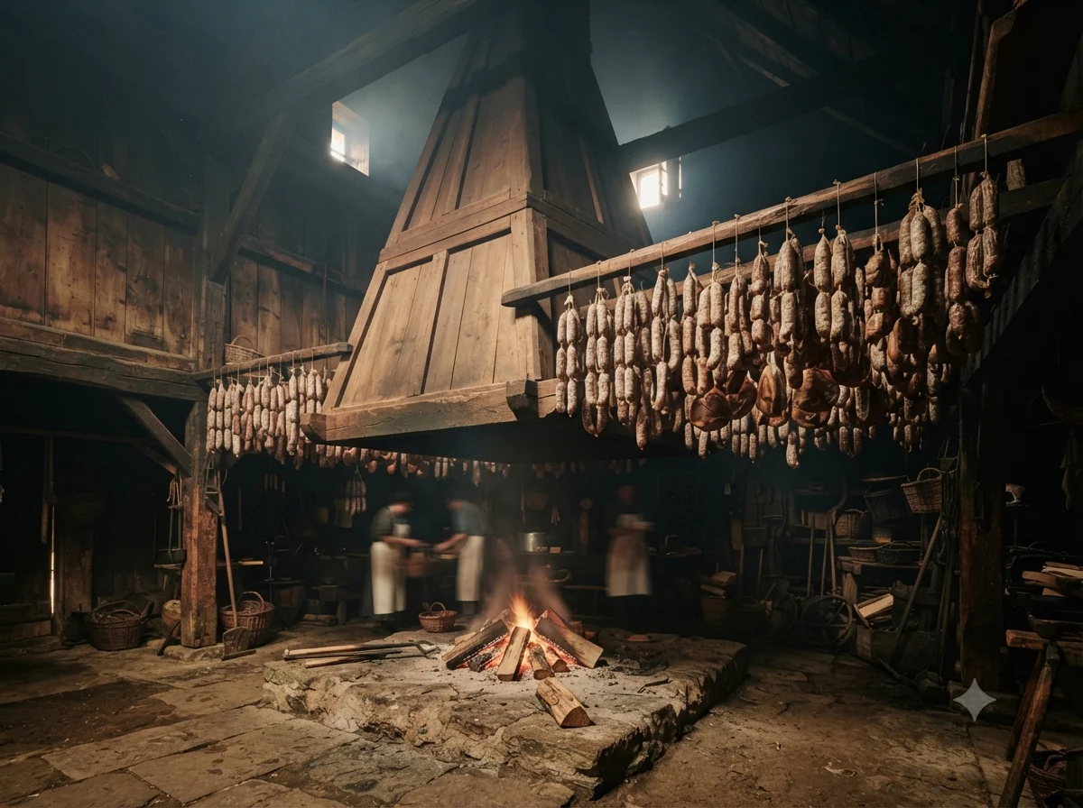 Vue patrimoniale évoquant l’origine de saucisse de morteau franc-comtoise en Franche-Comté