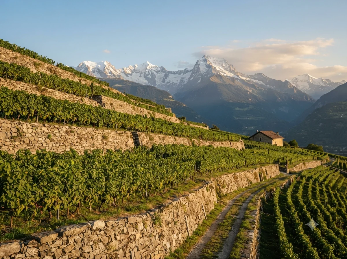 Vue patrimoniale évoquant l’origine de diots au vin blanc savoyards en Savoie