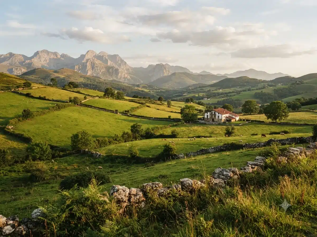 Vue patrimoniale évoquant l’origine de fabada asturienne en Asturies
