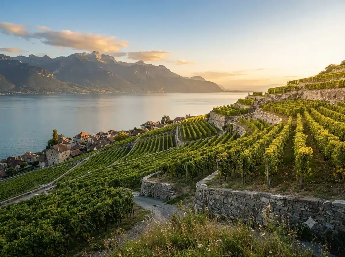 Vue patrimoniale évoquant l’origine de papet vaudois en Canton de Vaud