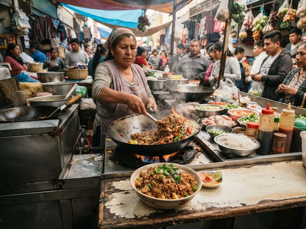 Contexte culinaire de Pérou autour de Arroz Chaufa Péruvien