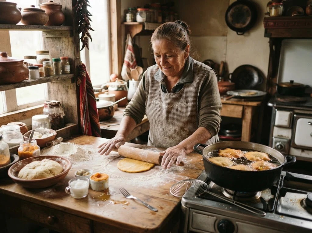 Contexte culinaire de Chili autour de Sopaipillas Chiliennes