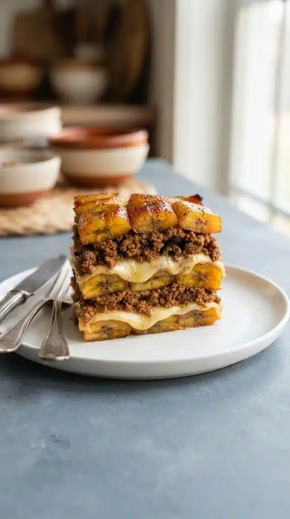Pastelón Dominicain, présentation traditionnelle