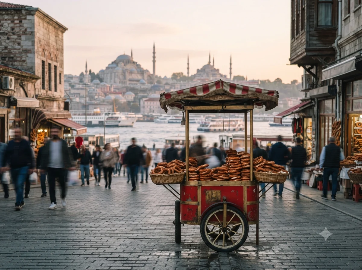 Vue patrimoniale évoquant l’origine de simit turc en Turquie