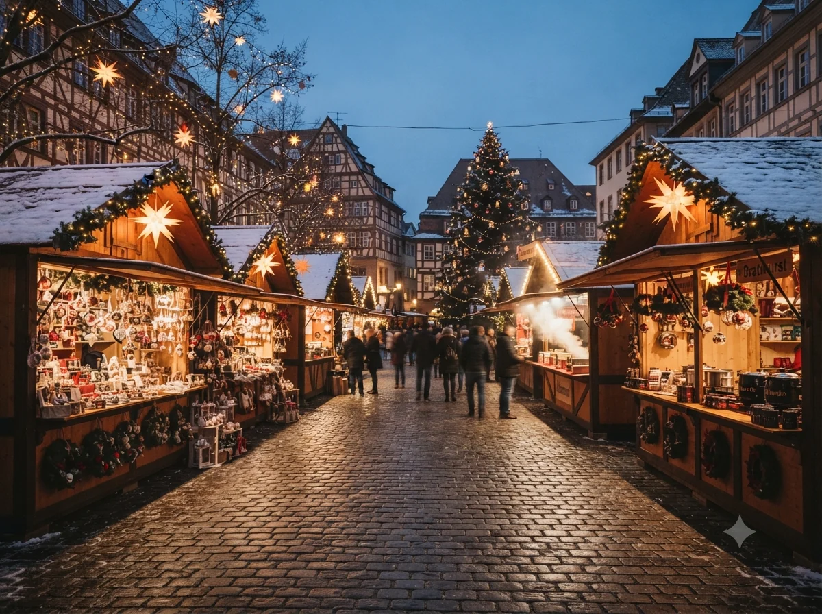 Vue patrimoniale évoquant l’origine de christstollen de noël allemand en Allemagne