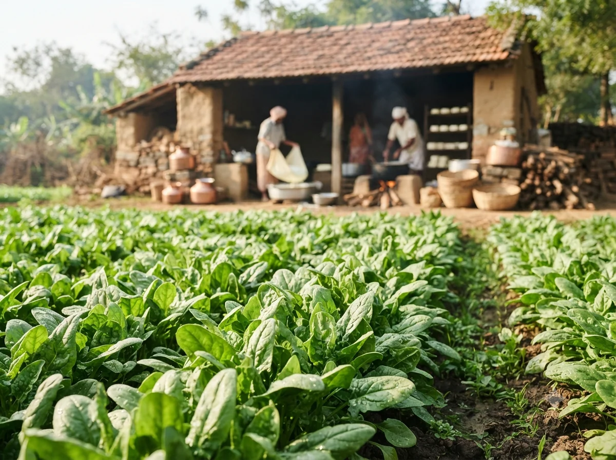Vue patrimoniale évoquant l’origine de palak paneer indien en Inde