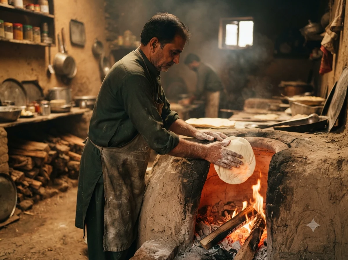 Vue patrimoniale évoquant l’origine de naan indien en Inde