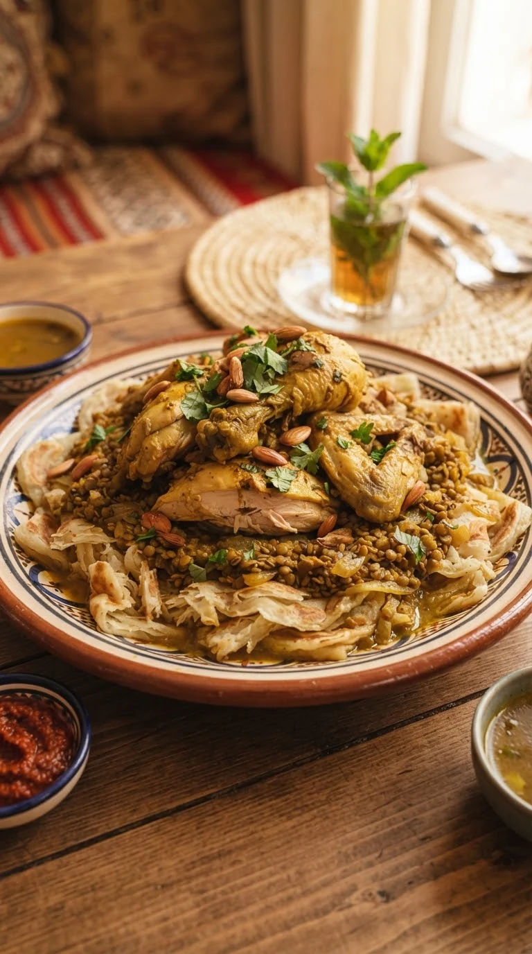 Gros plan sur rfissa marocaine, plat traditionnel du Maroc