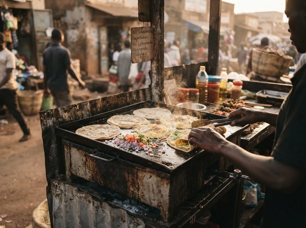 Vue patrimoniale évoquant l’origine de rolex ougandais en Ouganda