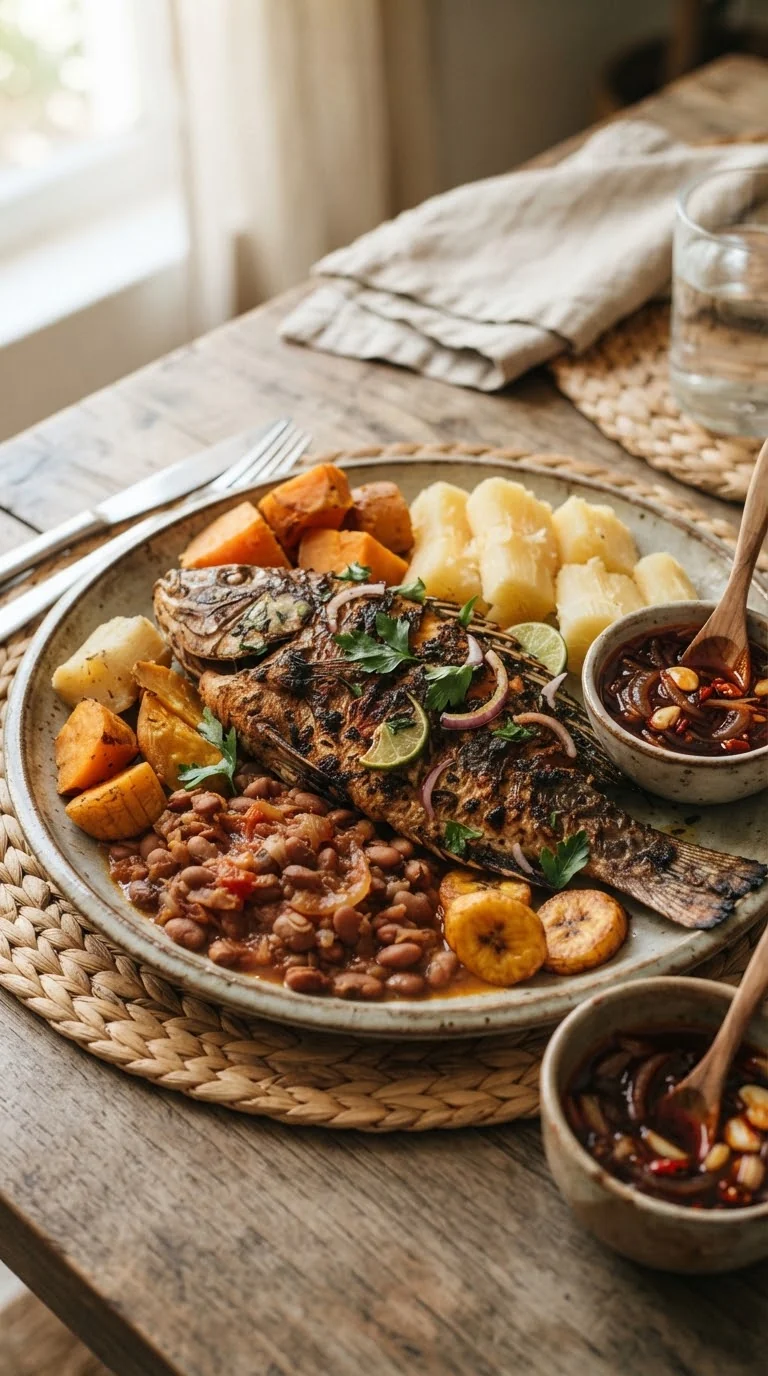 Gros plan sur mufete angolais, plat traditionnel d’Angola