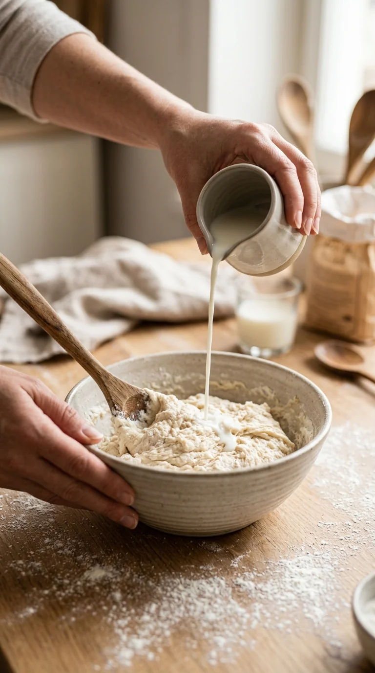 Geste de préparation de chipa paraguayenne