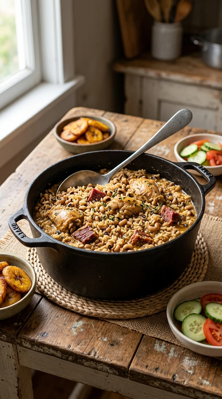 Cook-up rice guyanien, présentation finale fidèle à la spécialité de Guyana
